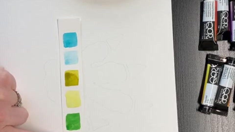 Watercolor Dino Tracks